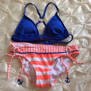 New Gianni Bini Hot Pink Sailing Anchor Bikini
