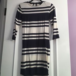 French connection navy and white striped dress