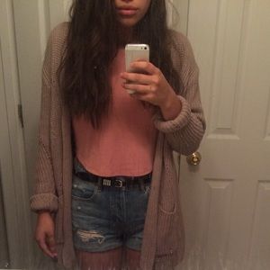 Forever21 open knit, taupe tan cardigan/sweater