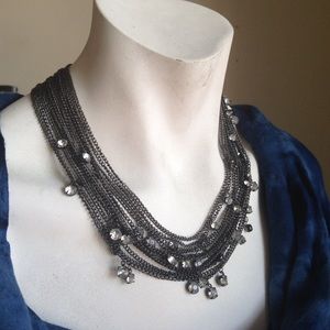 Pewter chain with dripping jewels