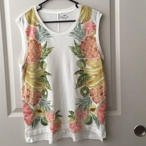 J.Crew collector tee watercolor fruit sleeveless