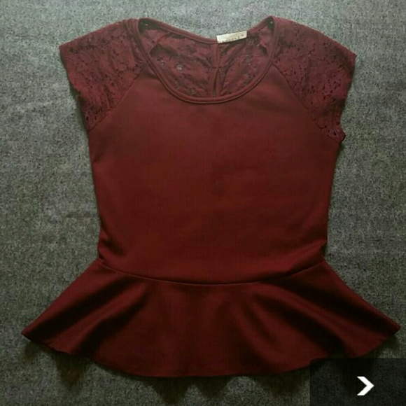Wine red peplum