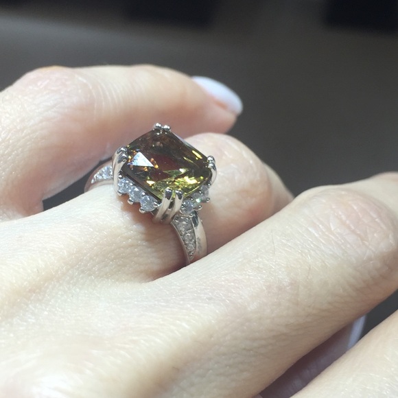 Zultanite gemstone on silver. Rare color changing