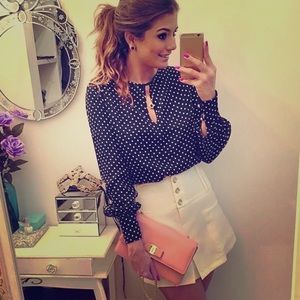 Long Sleeve Polka Dot Blouse!