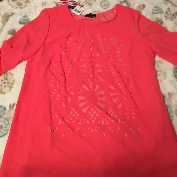 Coral sheer cut out top.