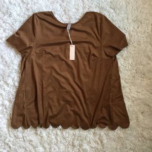 NWT Faux Suede Open-Back Top