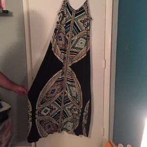 Long Aztec Patterned Maxi Dress