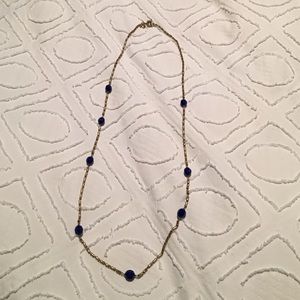 Long JCrew necklace with enamel blue beads