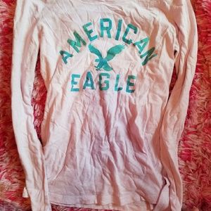 American eagle pink long-sleeved shirt