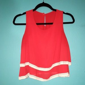Red Layered Crop Top