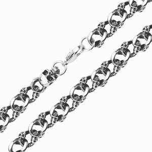Stainless Steel Skulls Curb Chain Necklace