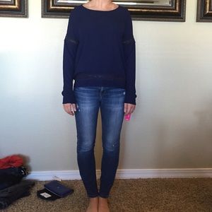 Blue long sleeve blouse