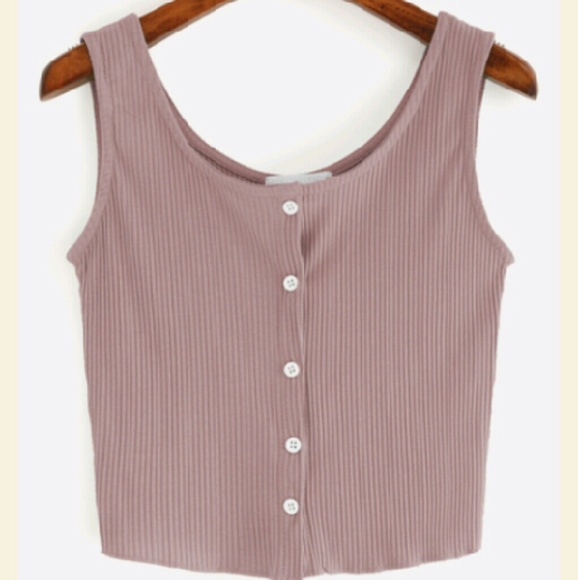 Button up knit crop top