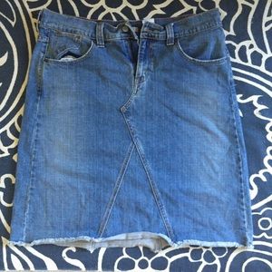 Long denim skirt