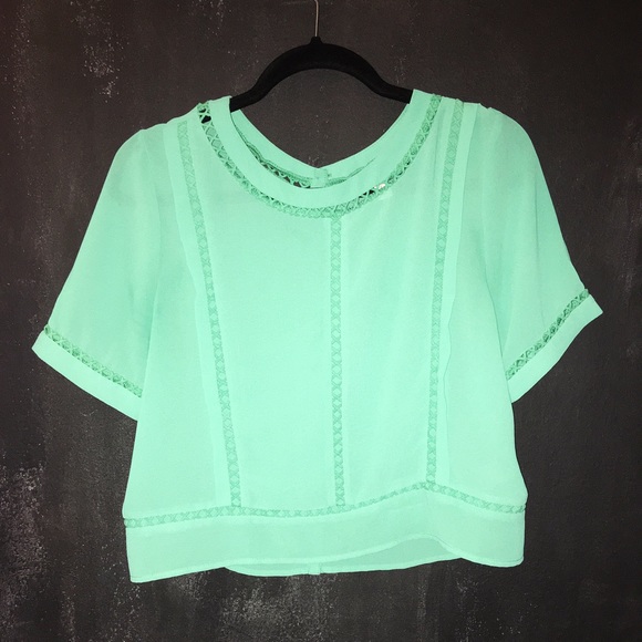 Turquoise Sheer Blouse - Picture 1 of 2