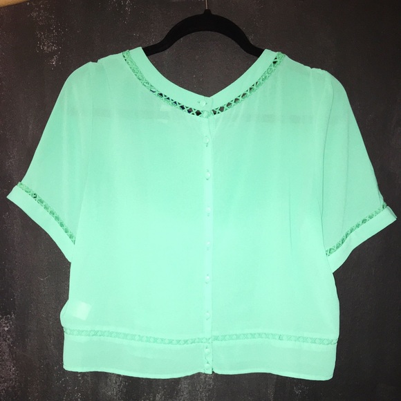 Turquoise Sheer Blouse - Picture 2 of 2