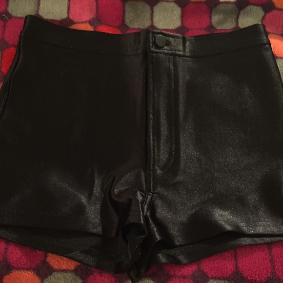 American apparel black disco shorts (new