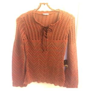 Burnt orange Renaissance knit sweater. Size SM