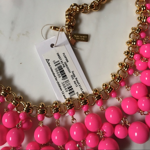Kate Spade Sweet as Pie Necklace NWT Flo Pink - Picture 3 of 4