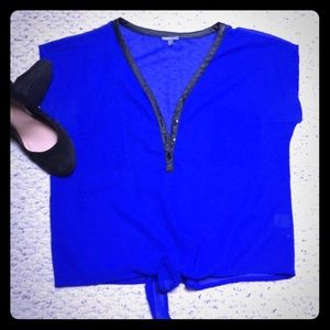 Electric Blue Sheer Top