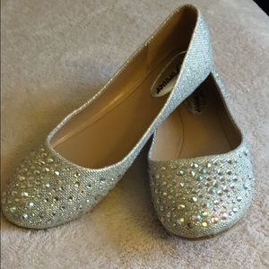 Silver Rhinestone Flats