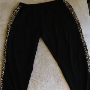 Black/ Leopard Print Joggers