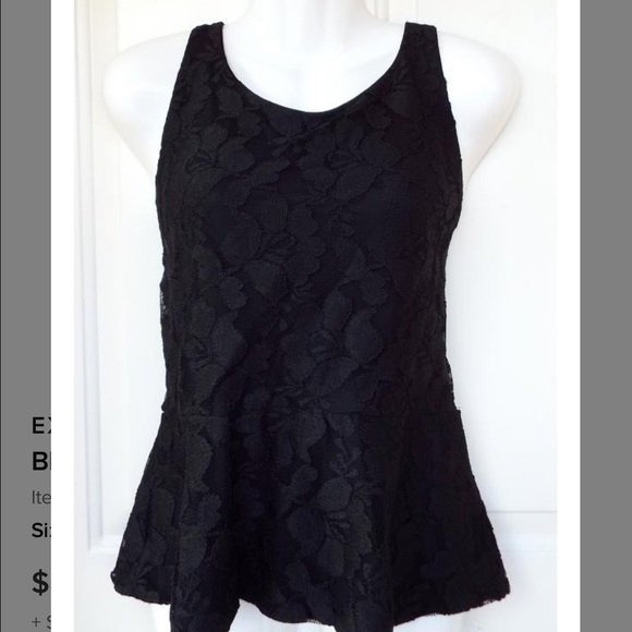 Express Tops - Black lace top, size small