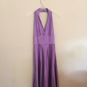 Sexy lavender silk backless dress