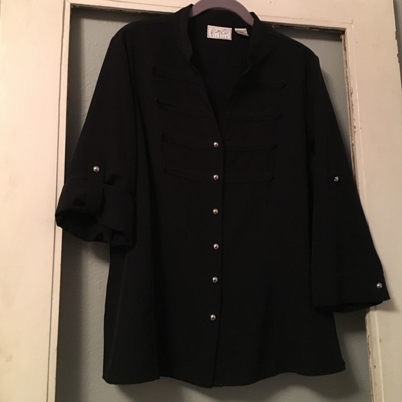 Military style button blouse