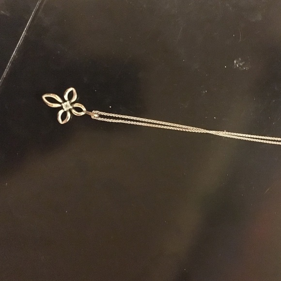 James Avery cross necklace with aquamarine