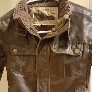 Boys leather coat,  heavy