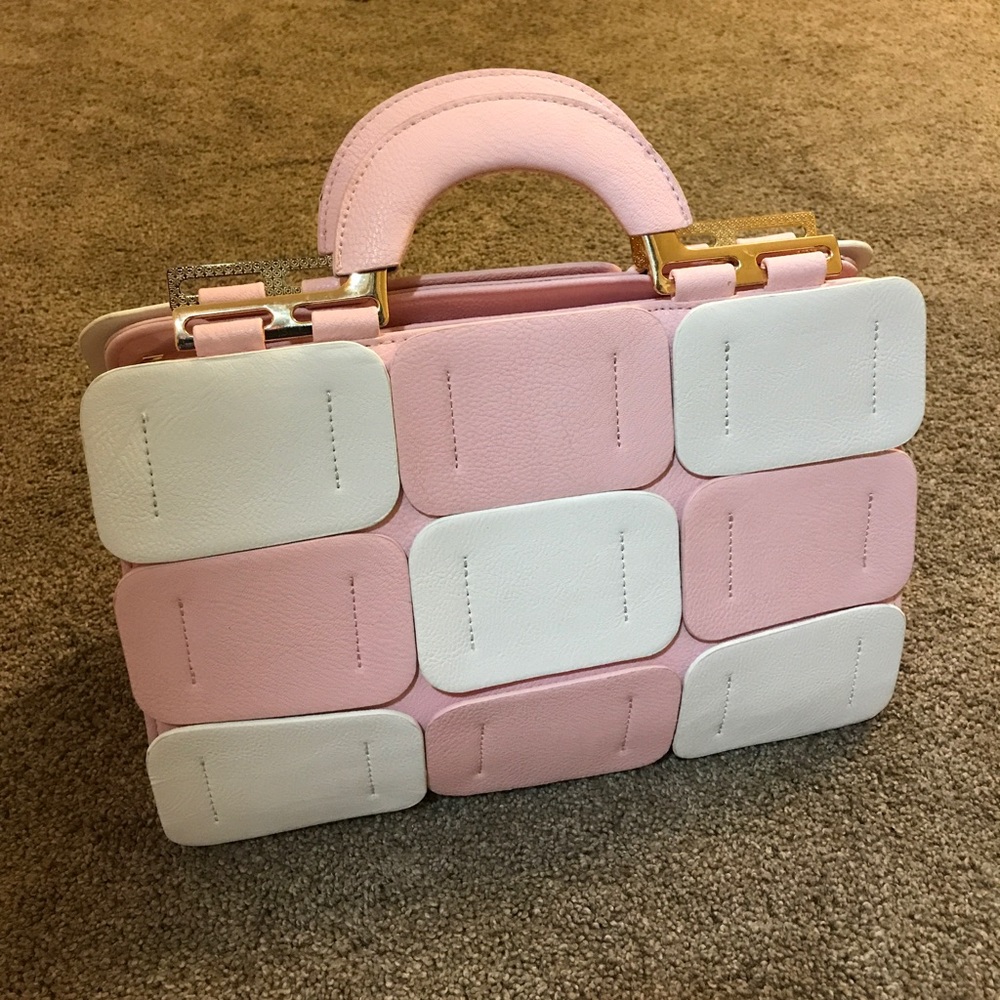 Two-tone Structured Patchwork Handbag