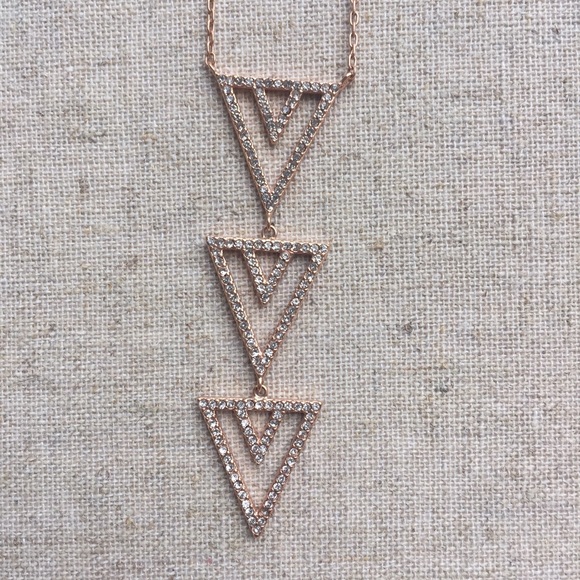 Stella & Dot Rose Gold Pave Spear Necklace