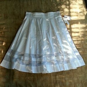 NWT Amanda+Chelsea size 6 white sheer panel skirt