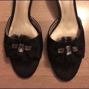 Simply Vera Black Satin Mules