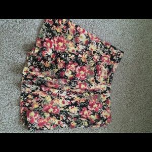 Flowered mini skirt