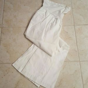 White Linen Maternity Pants