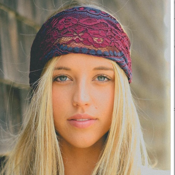❕1 LEFT❕Boho Two Tone Wide Lace Headband - Picture 2 of 4