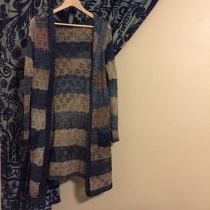 Anthropologie - Moth Open Knit Hooded Duster