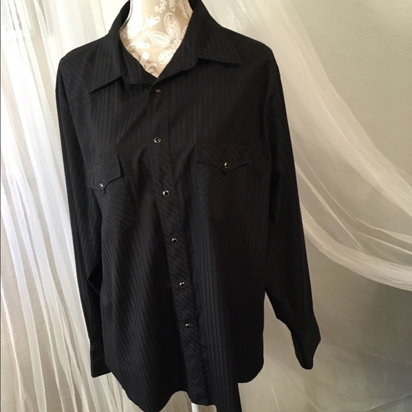 Men's Black Striped Western Wrangler shirt