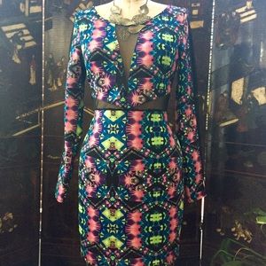 Multi Color Cutout Dress