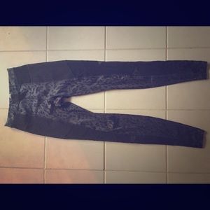 LuluLemon Cheetah Print leggings with cut outs