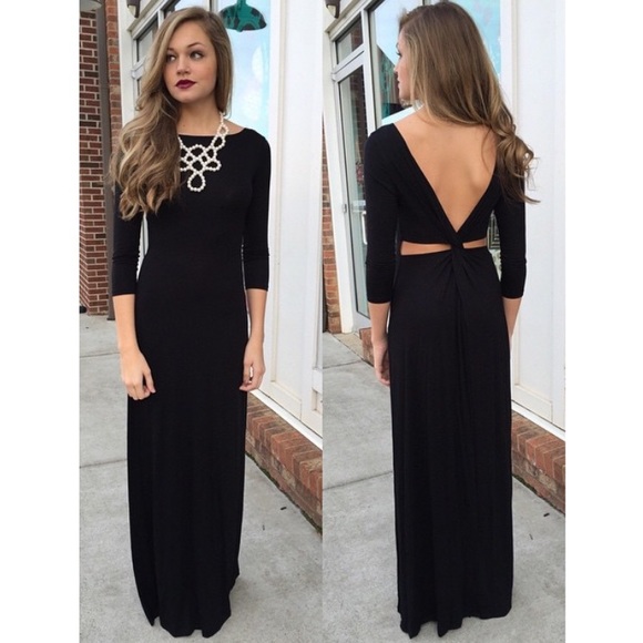 Black Sideshow Maxi Dress