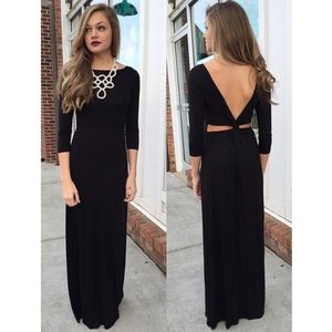 Black Sideshow Maxi Dress