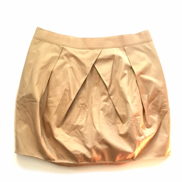 NWOT J. Crew khaki pleated twill skirt. Size 8.