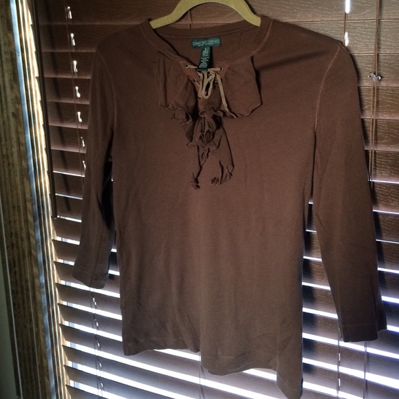 Ralph Lauren ruffle front blouse