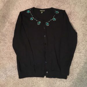 Jeweled black cardigan - never worn