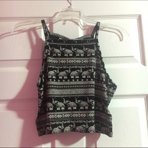 Elephant print crop top