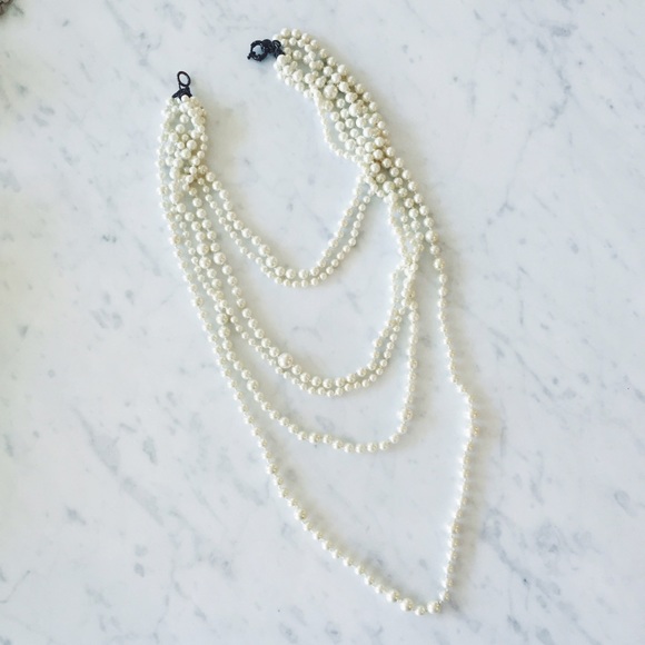 J Crew 6 Strand Faux Pearl Necklace