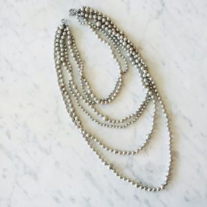 J Crew 6 Strand Faux Grey Pearl Necklace